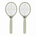 2x Stuks elektrische vliegenmeppers lichtgrijs 46 cm
