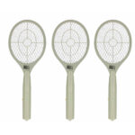 3x Stuks elektrische vliegenmeppers lichtgrijs 46 cm