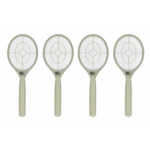 4x Stuks elektrische vliegenmeppers lichtgrijs 46 cm